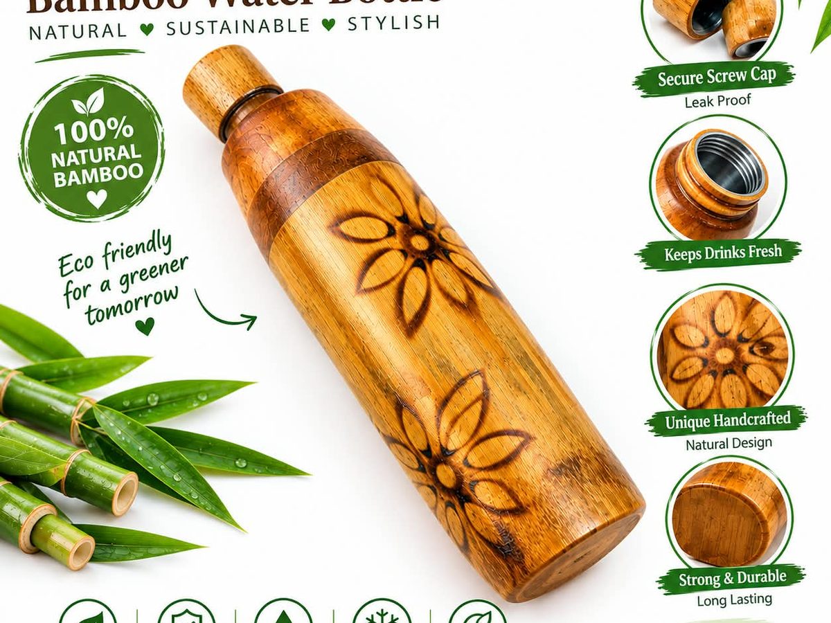 Handmade Bamboo Water Bottle
